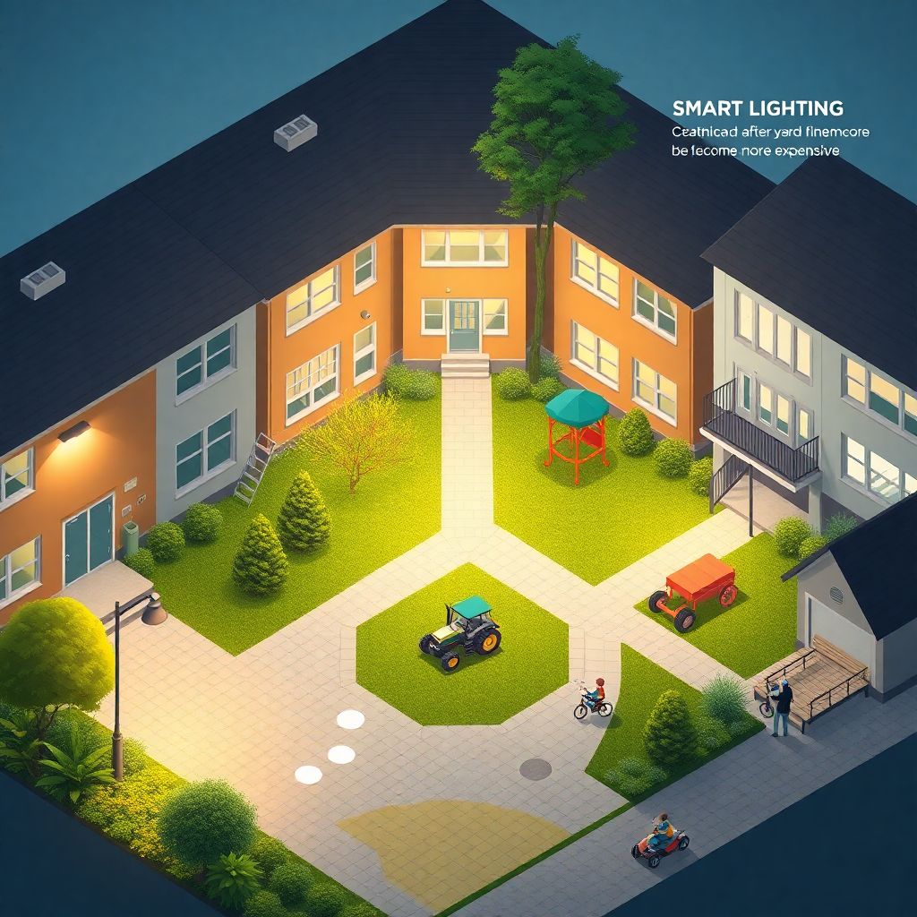 Стоимость содержания дворов: как влияют освещение, уборка и озеленение